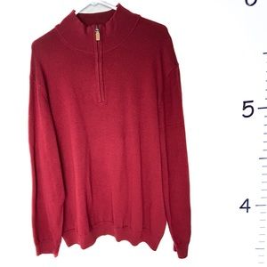 Roundtree & Yorke‎ Red Maroon Polo Sweater Men's Large